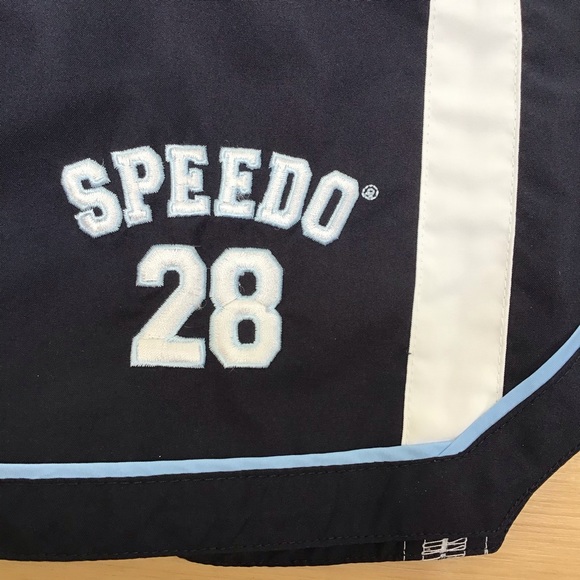 Speedo Navy White Stripe 28 Swim Trunks - Picture 7 of 7